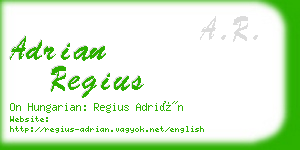 adrian regius business card